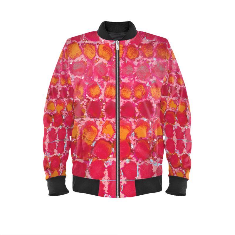Red Guiding Light - Silk Satin Bomber Jacket