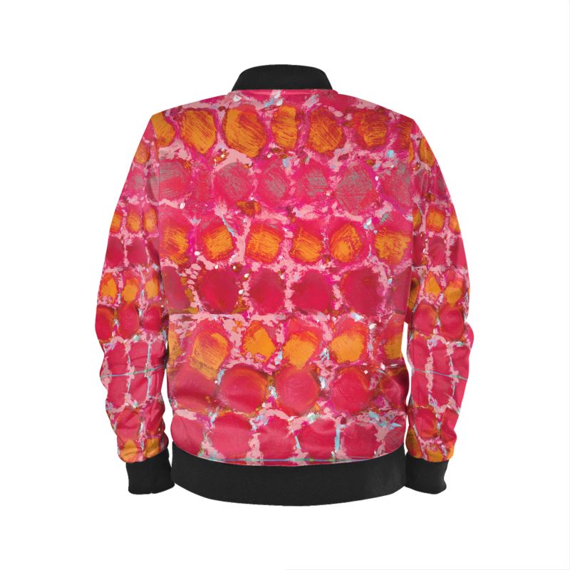 Red Guiding Light - Silk Satin Bomber Jacket