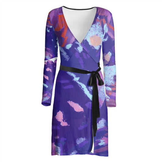 Lavender Contemplation Wrap Dress