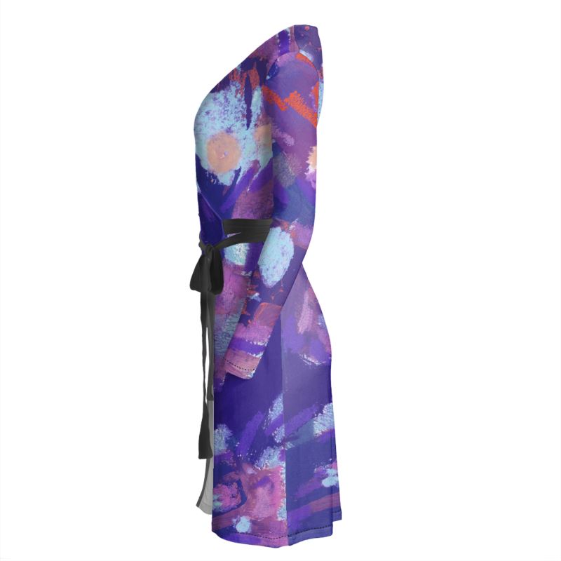 Lavender Contemplation Wrap Dress