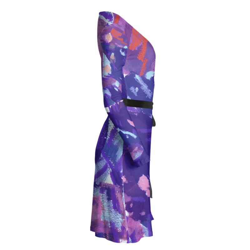 Lavender Contemplation Wrap Dress