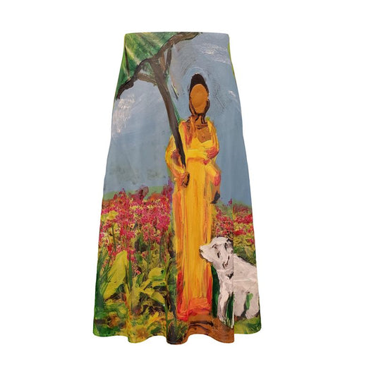 Beautiful Black Woman with a Parasol – A-Line Skirt